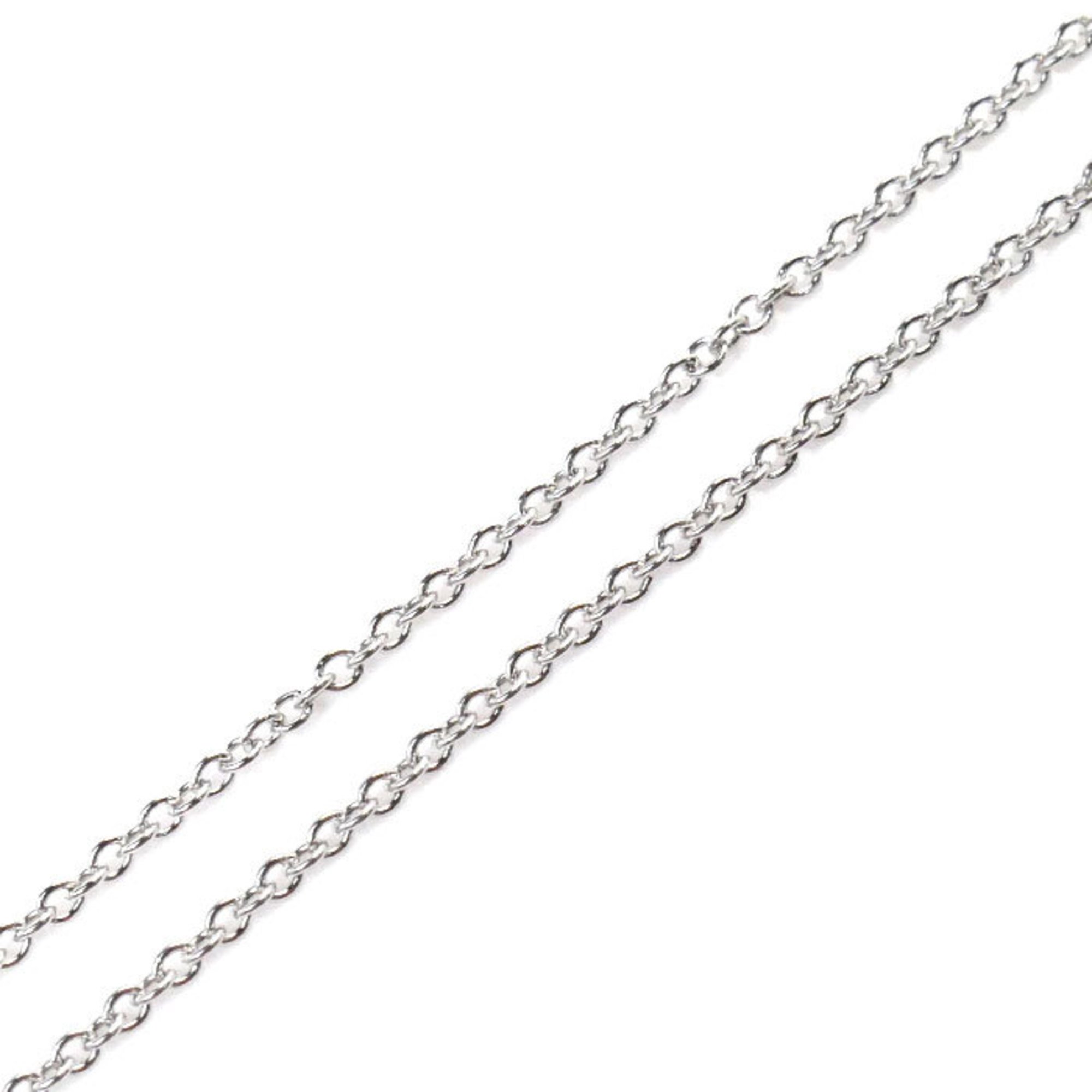 TIFFANY&Co. Tiffany K18WG White Gold Atlas Pierced 4P Diamond Necklace 3.3g 40cm Women's