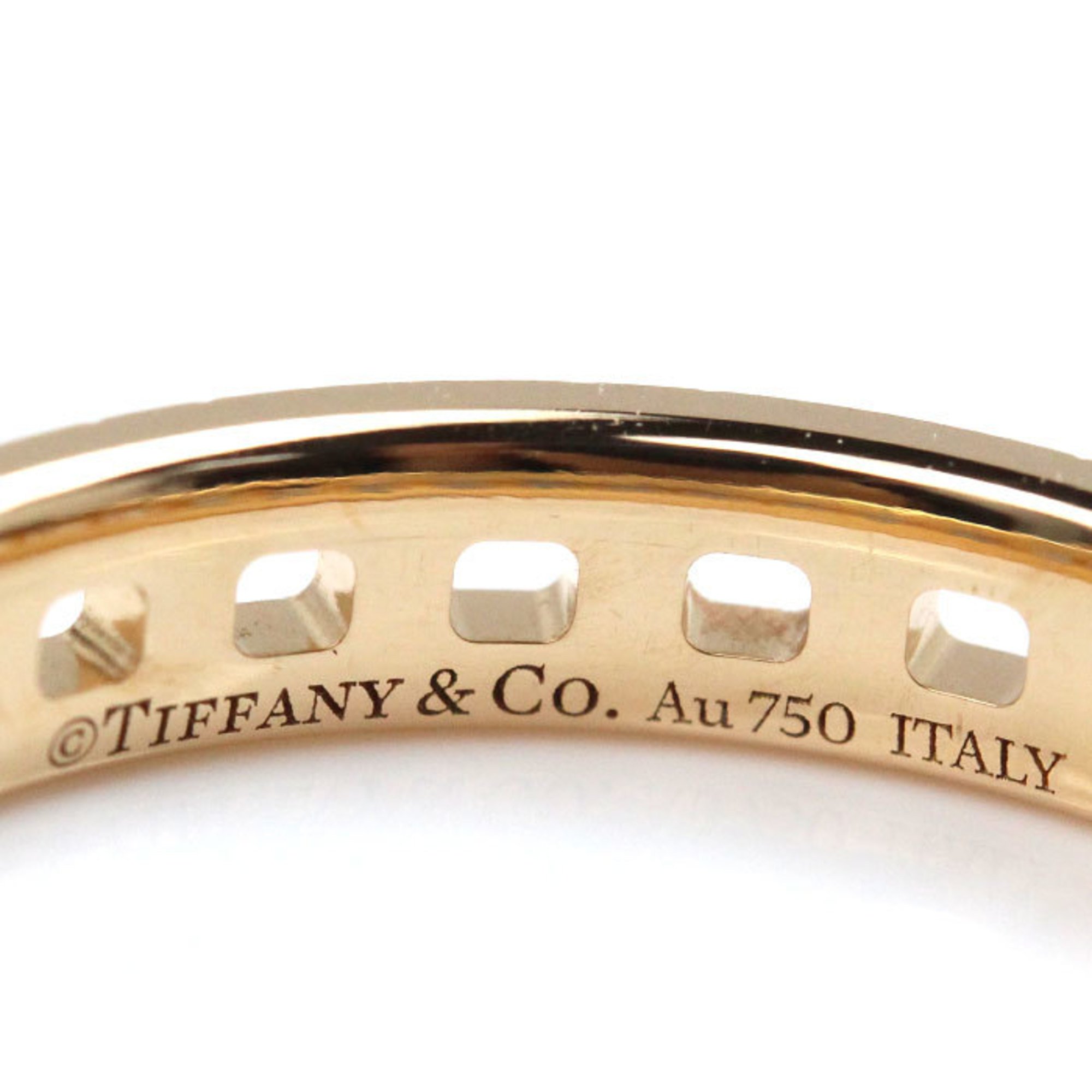 TIFFANY&Co. Tiffany K18PG Pink Gold T True Narrow Ring, Size 16.5, 3.5g, Women's