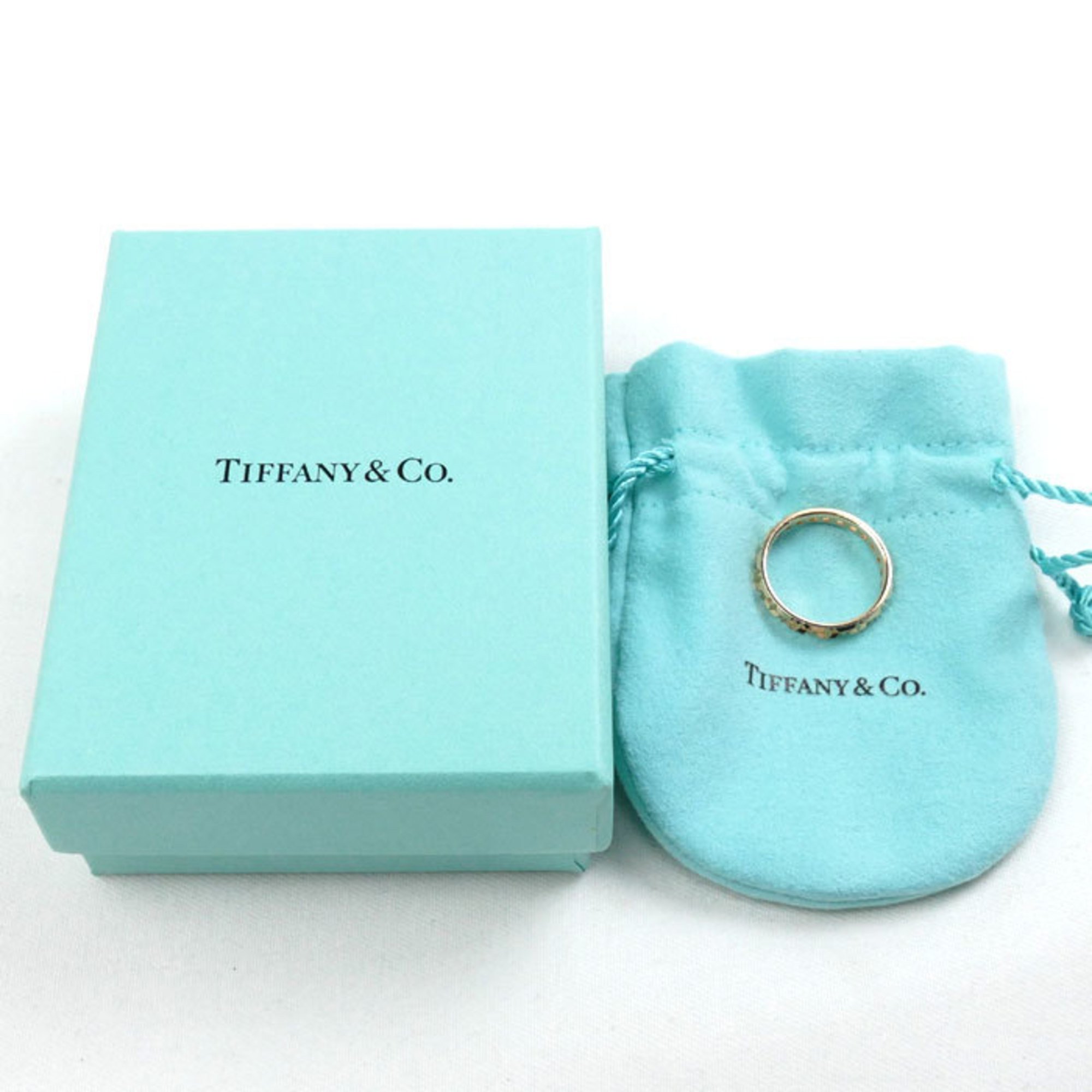 TIFFANY&Co. Tiffany K18PG Pink Gold T True Narrow Ring, Size 16.5, 3.5g, Women's