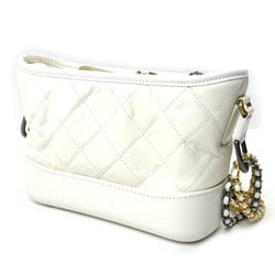 CHANEL Gabrielle de Chanel Small Hobo Shoulder Bag White A91810 Women's