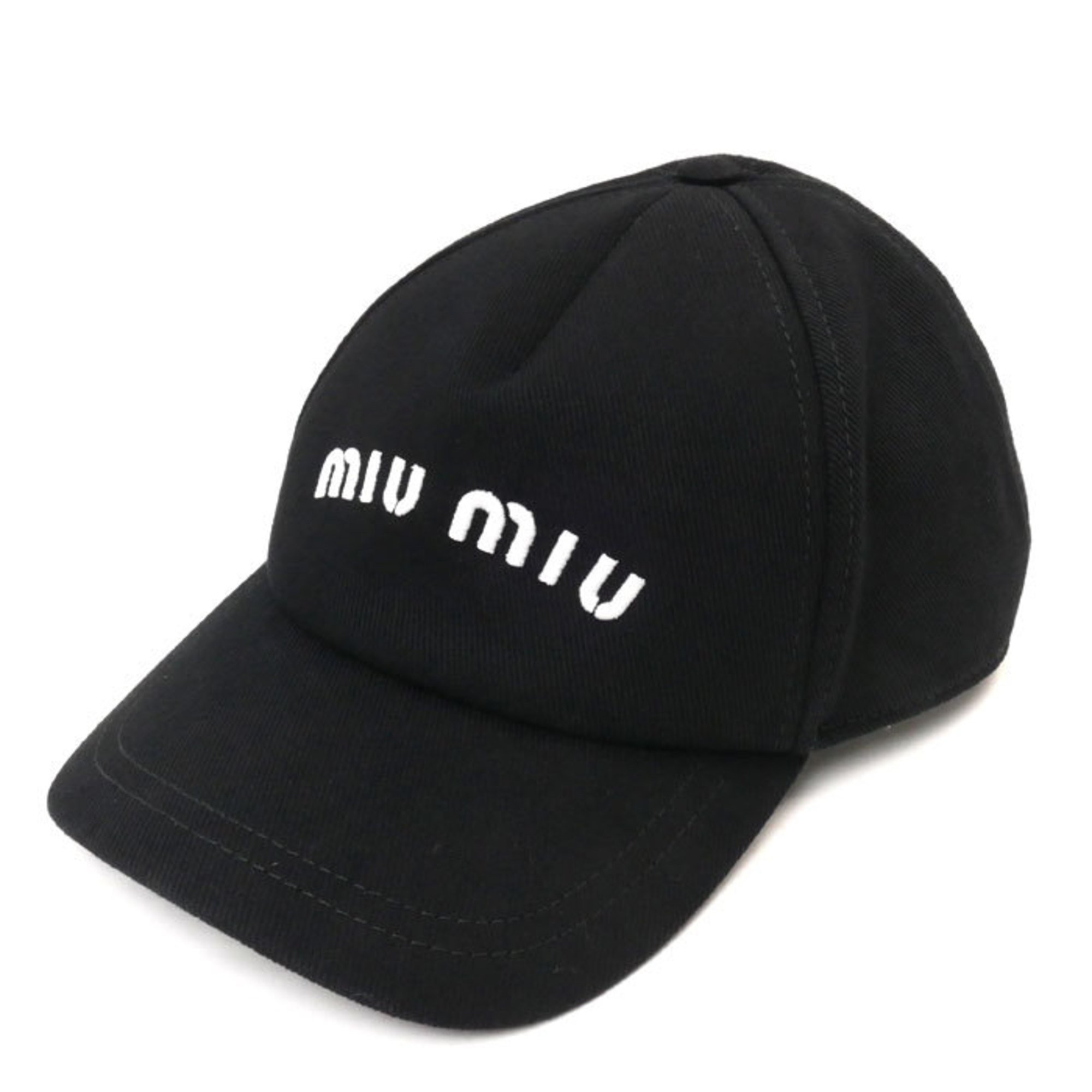 MIUMIU Miu Baseball Cap Embroidered Black 5HC179 2DXI L Women's