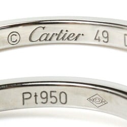 CARTIER Pt950 Platinum Ballerina Curve Wedding 3P Diamond Ring B4092949 Size 9 49 2.9g Women's