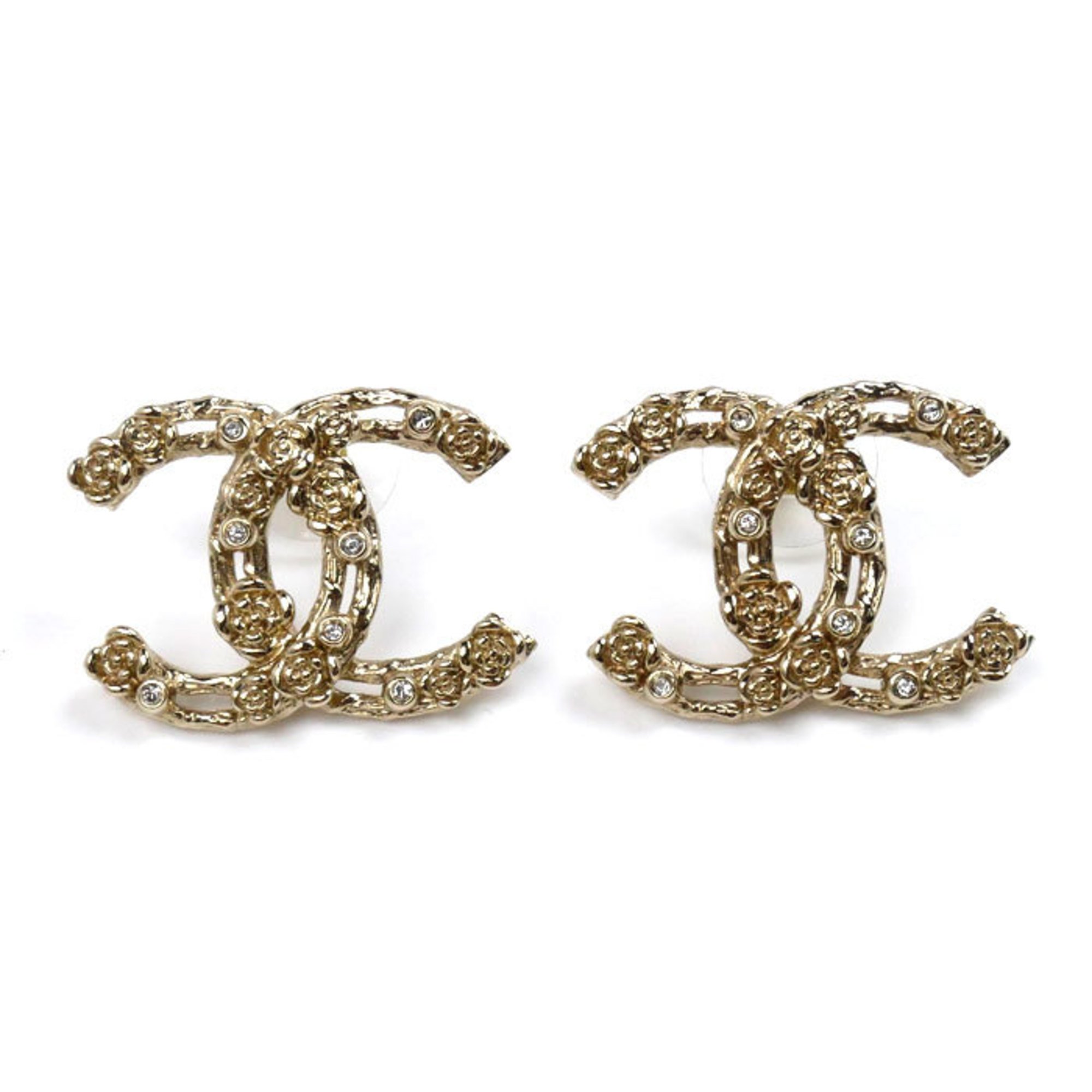 CHANEL Metal Coco Mark Camellia Earrings for Women