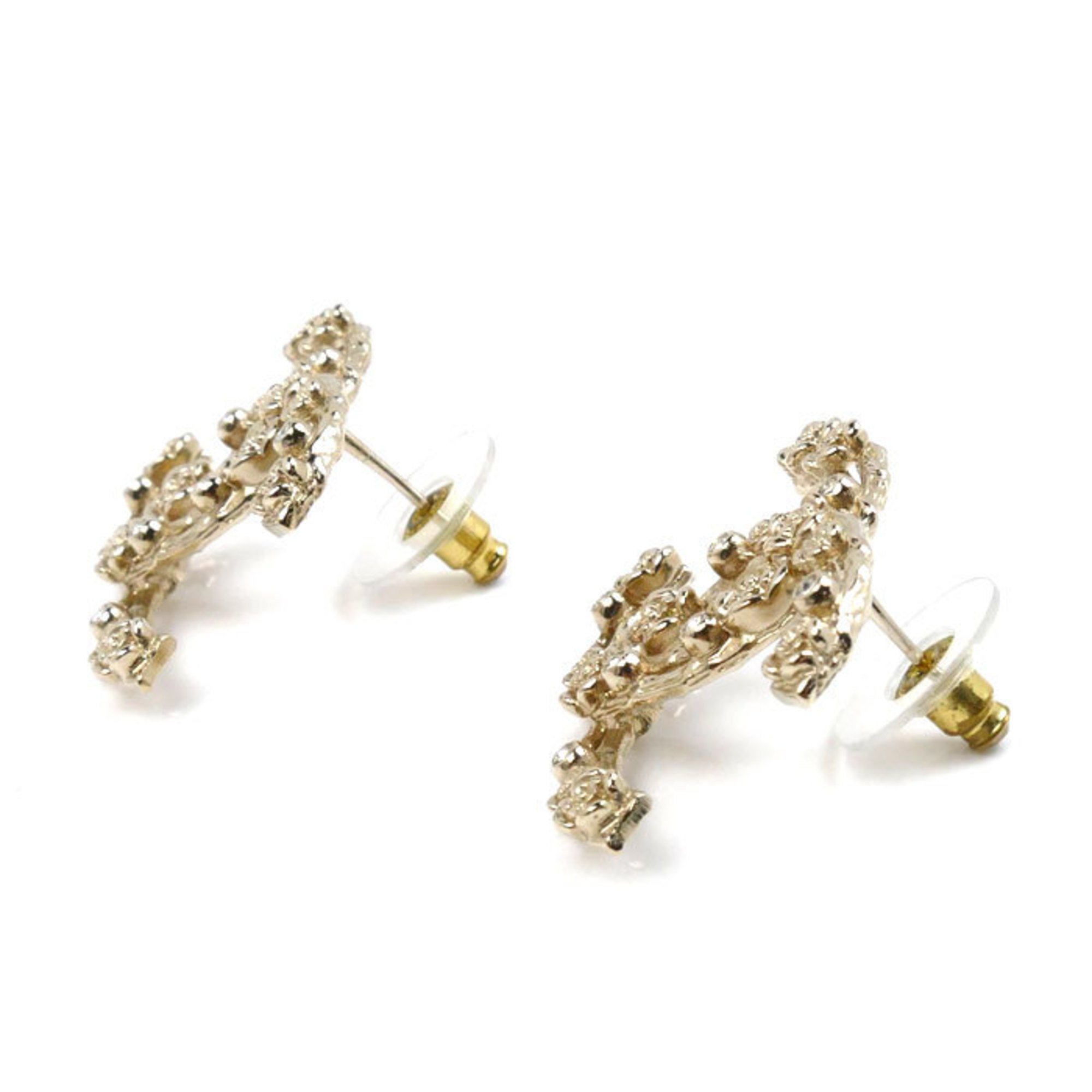 CHANEL Metal Coco Mark Camellia Earrings for Women