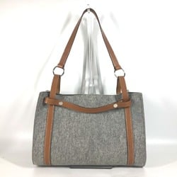 HERMES Cavallic Tote Bag Shoulder Felt Leather Women's Grey