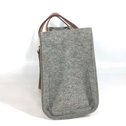 HERMES Cavallic Tote Bag Shoulder Felt Leather Women's Grey