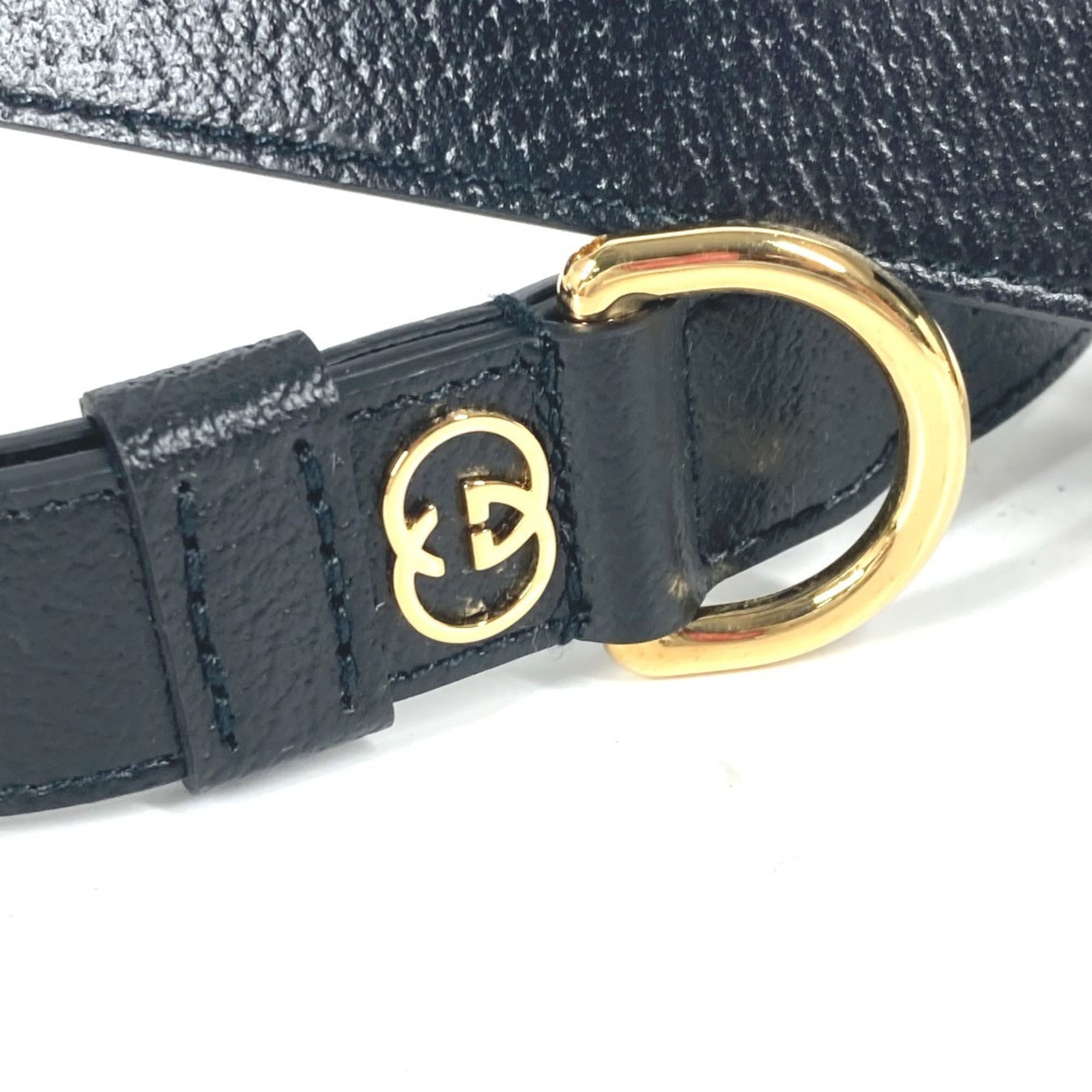 GUCCI 695257 Interlocking G Decor Large Pet Lead Dog Puppy Supplies Leather Men Women Black