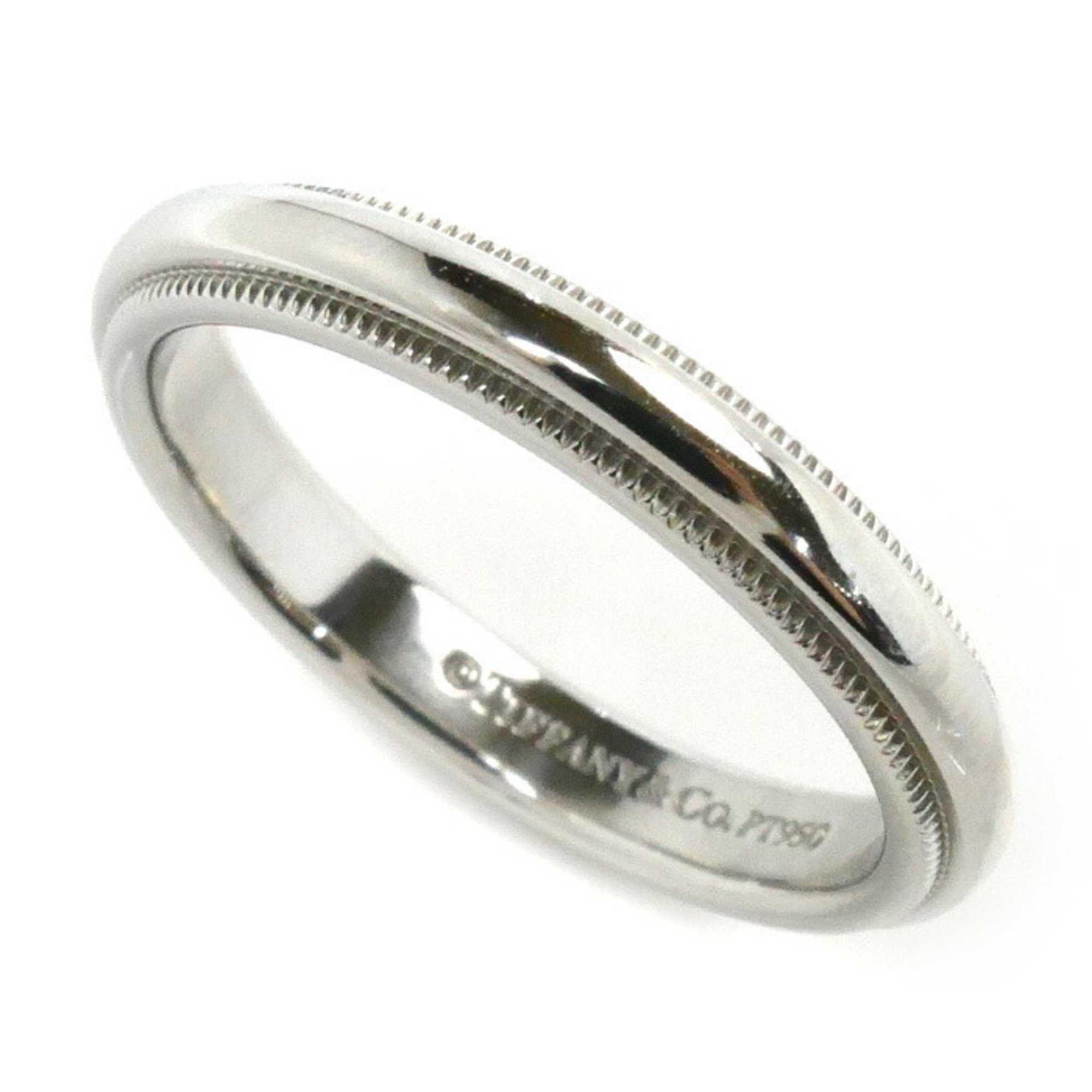 TIFFANY&Co. Tiffany Pt950 Platinum Milgrain Band Ring 60001757 Size 11 5.4g Women's