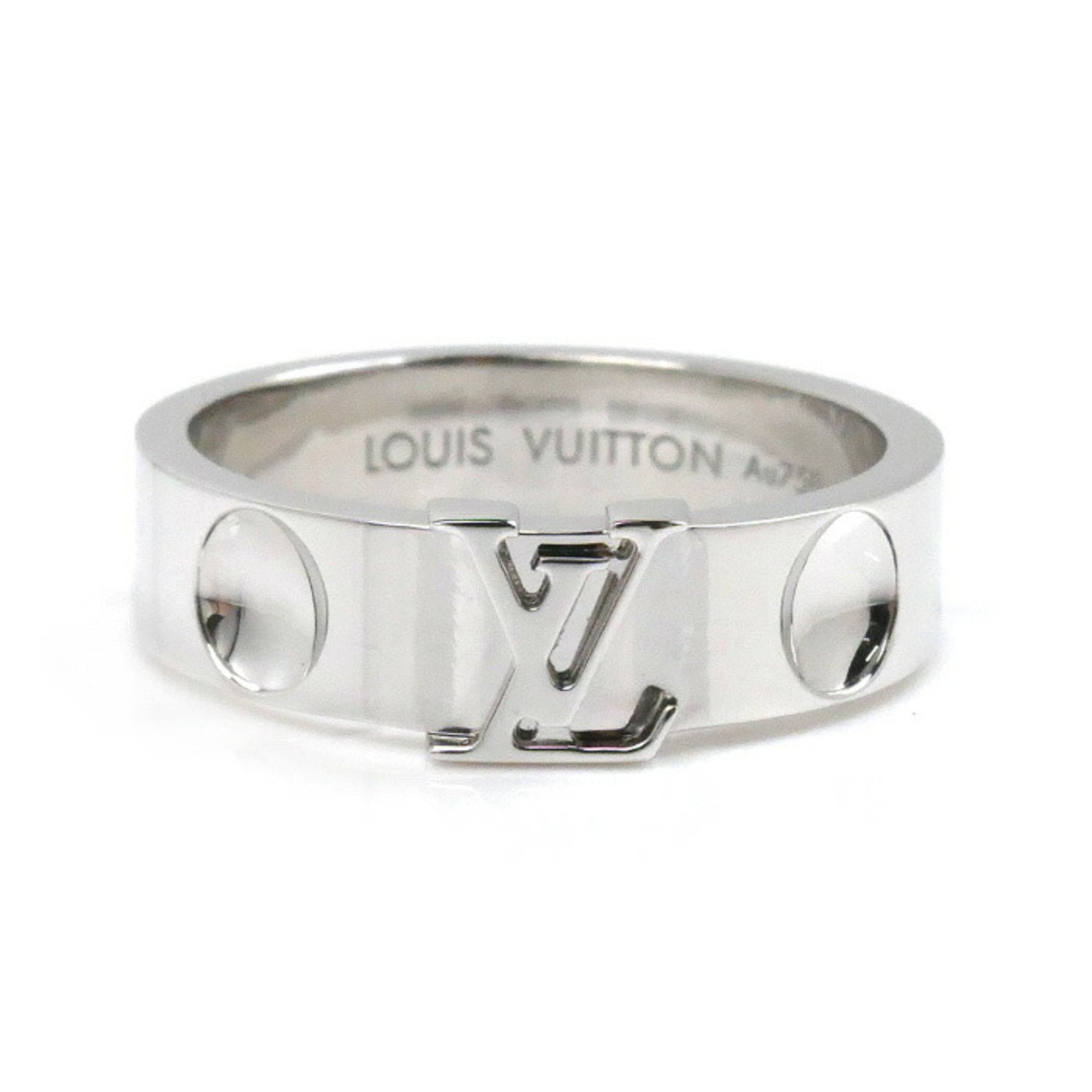 LOUIS VUITTON Louis Vuitton K18WG White Gold Berg Empreinte LV Ring Q9K97G Size 13 53 6.3g Women's