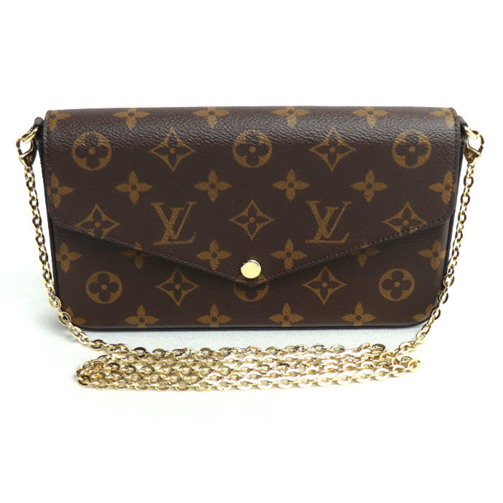 LOUIS VUITTON Louis Vuitton Pochette Felicie Shoulder Bag Monogram Brown Fuchsia M81896 Women's