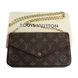 LOUIS VUITTON Louis Vuitton Pochette Felicie Shoulder Bag Monogram Brown Fuchsia M81896 Women's