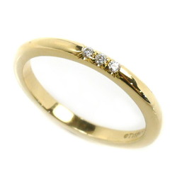 TIFFANY&Co. Tiffany K18YG Yellow Gold Classic Band 3P Diamond Ring 61001522 Size 8 2.4g Women's