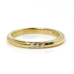 TIFFANY&Co. Tiffany K18YG Yellow Gold Classic Band 3P Diamond Ring 61001522 Size 8 2.4g Women's