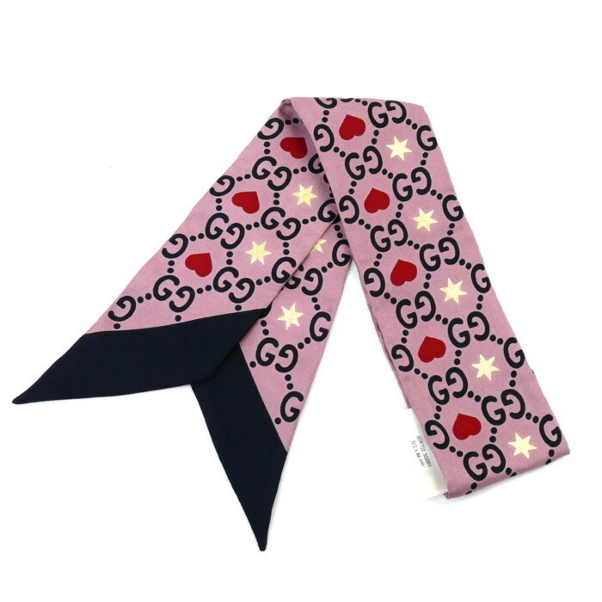 GUCCI GG/Heart Pattern Scarf Muffler Pink 609702 3G001 Women's