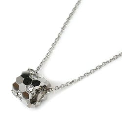 Chaumet K18WG White Gold Be My Love Honeycomb Small Diamond Necklace 085158 4.5g 38-40-42cm Women's