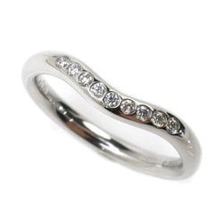 TIFFANY&Co. Tiffany Pt950 Platinum Curved Band Diamond Ring, Diamond, Size 7.5, 3.6g, Women's