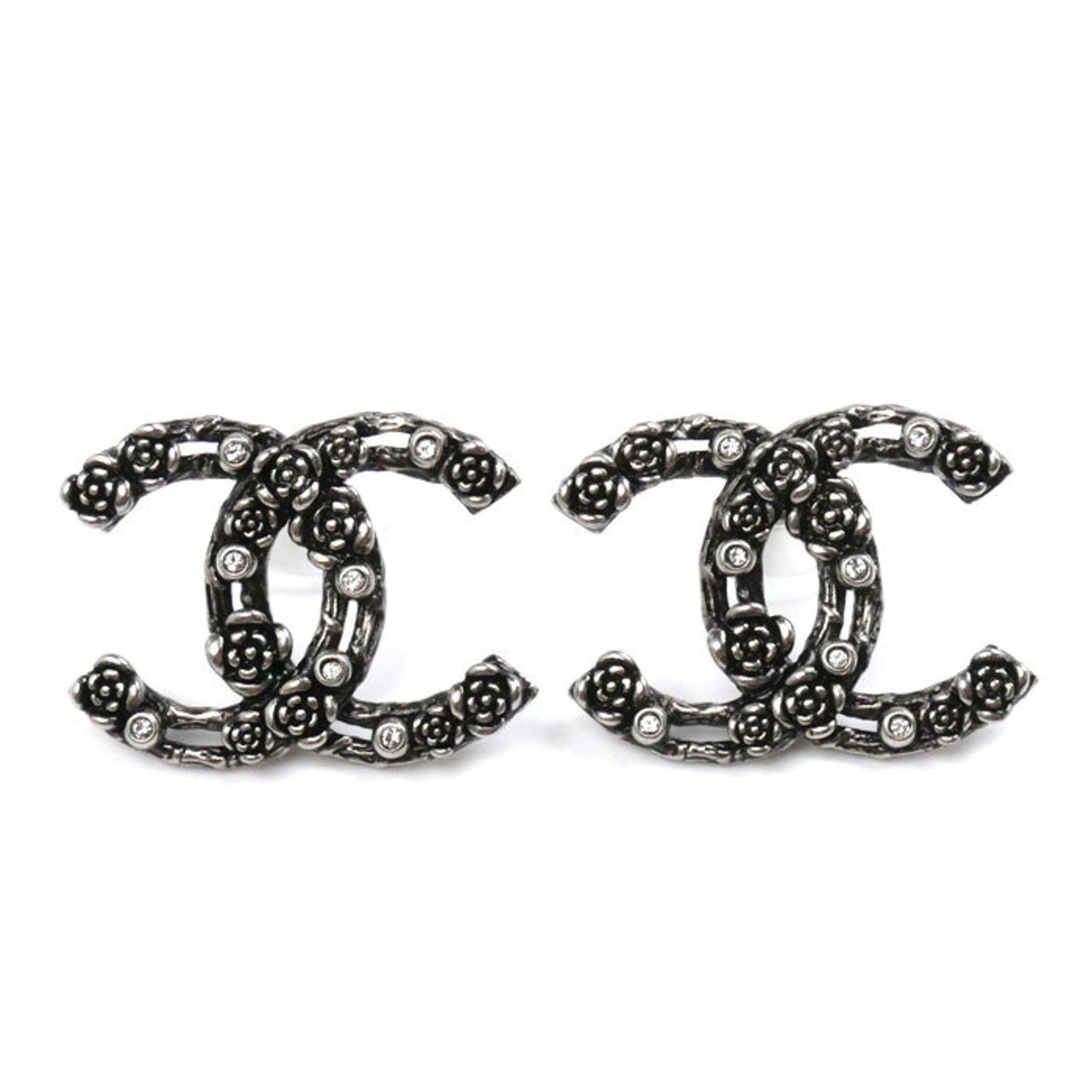 CHANEL Metal Coco Mark Camellia Earrings for Women