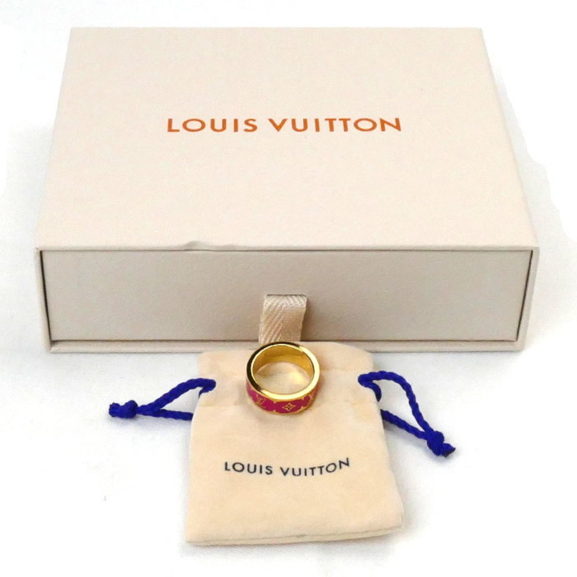 LOUIS VUITTON Louis Vuitton GP Ring Nano Gram Enamel M1125M Size 13 Women's