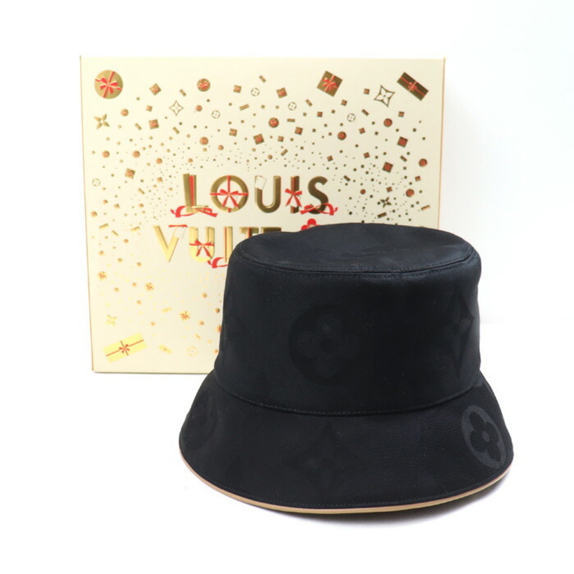 LOUIS VUITTON Louis Vuitton Bucket Hat Daily Glam Black Beige M7164M Women's