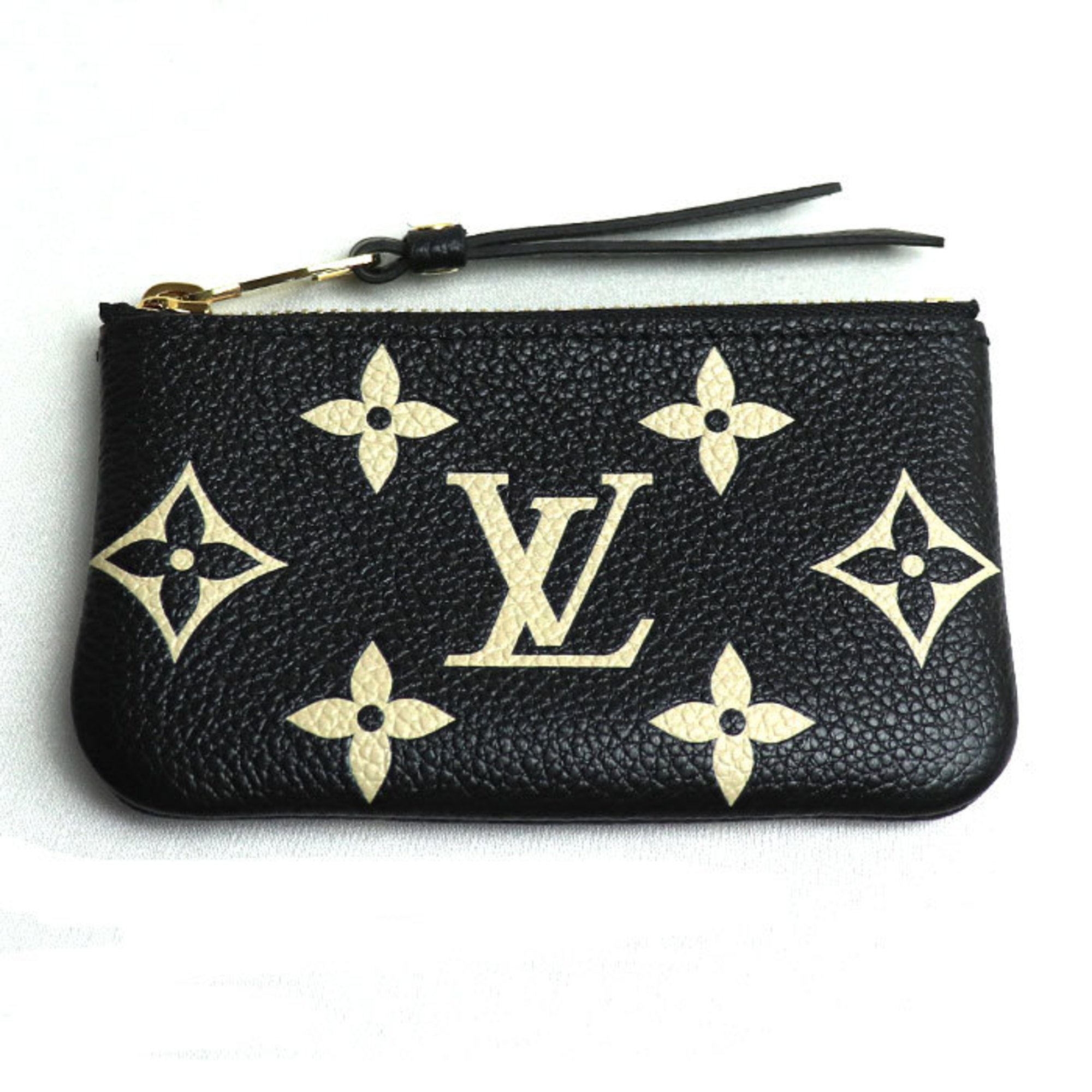 LOUIS VUITTON Louis Vuitton Card Key Case Pochette Cle Coin Monogram Empreinte Black Beige M80885 Unisex