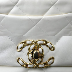 CHANEL Chanel 19 Chain Shoulder Bag White Cream AS1160 Women's