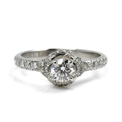 Chaumet Pt950 Platinum Liens D'Amour Solitaire Ring J3LCZZ Diamond 0.32ct Size 9 49 3.6g Women's