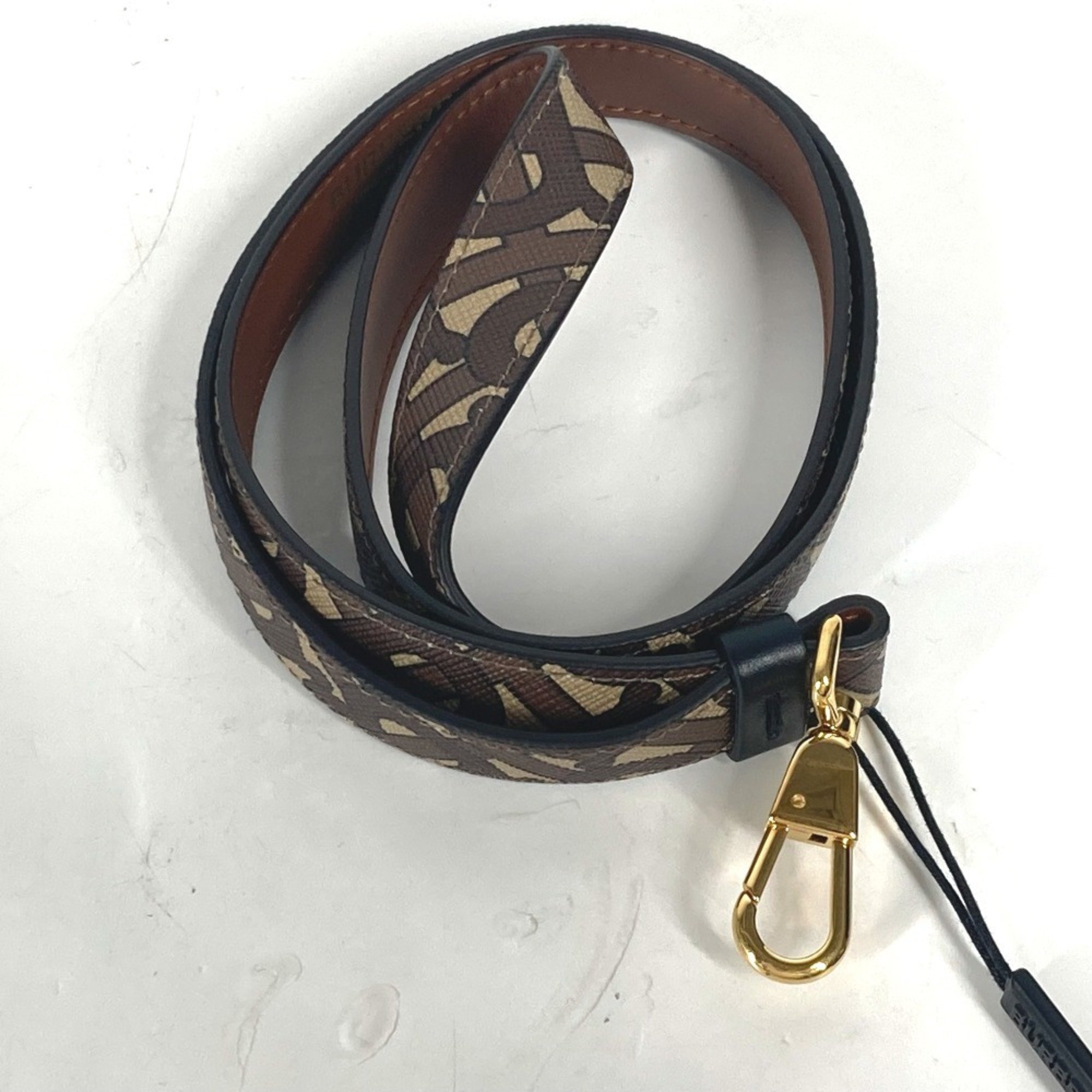 BURBERRY 8025468 TB Neck Strap Leather Men's Women's Brown