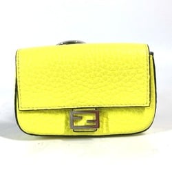 FENDI 7AR763 Bucket-shaped Nano Bucket Bag Charm Keychain Leather Women's Yellow