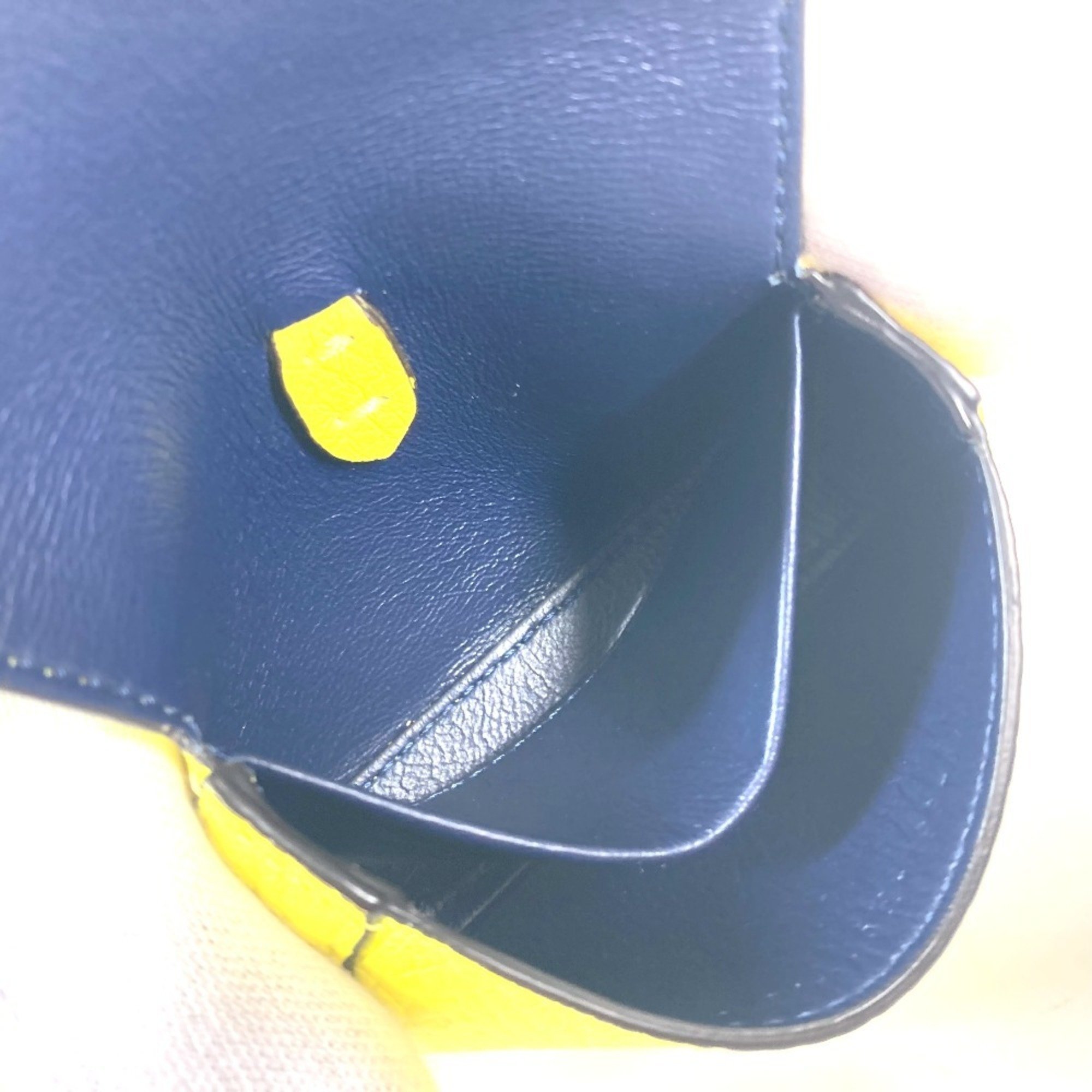 FENDI 7AR763 Bucket-shaped Nano Bucket Bag Charm Keychain Leather Women's Yellow