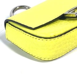 FENDI 7AR763 Bucket-shaped Nano Bucket Bag Charm Keychain Leather Women's Yellow