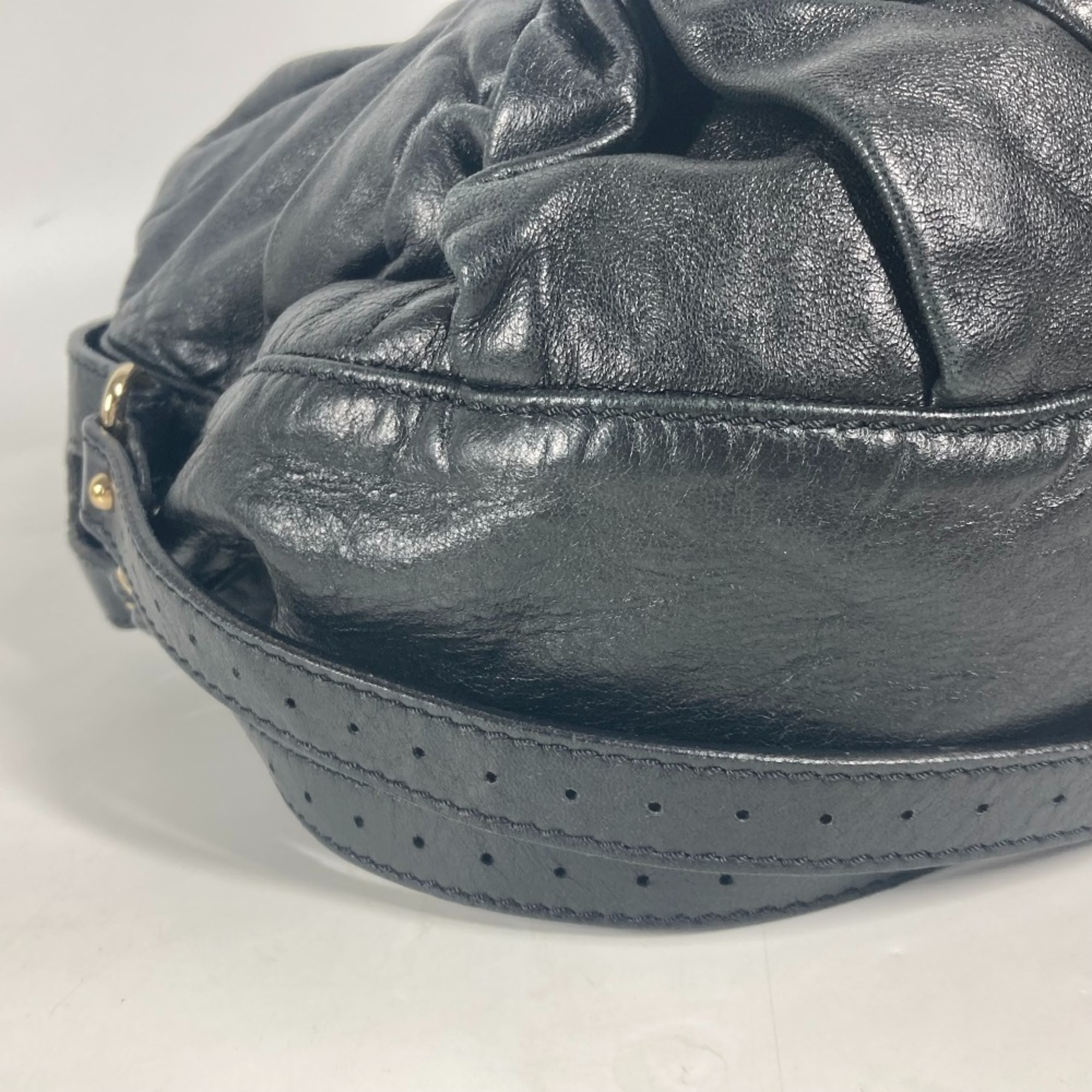 FENDI Shoulder Bag Leather Women's Black