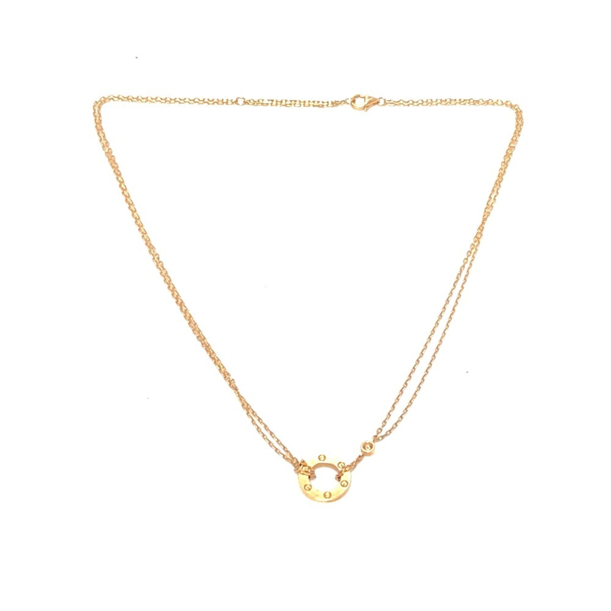 CARTIER Cartier Love Circle Diamond Necklace Accessory K18PG Ladies Gold