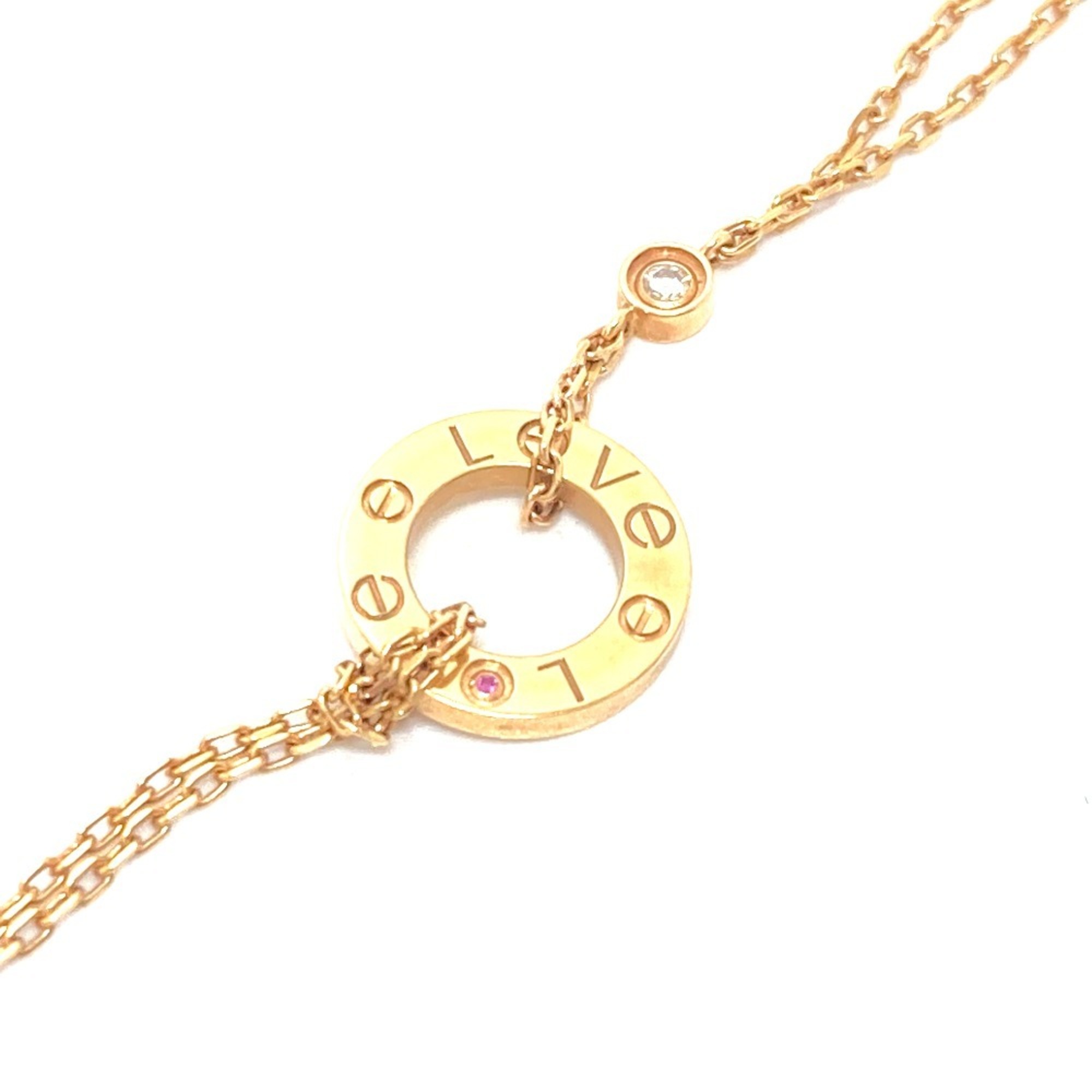 CARTIER Cartier Love Circle Diamond Necklace Accessory K18PG Ladies Gold