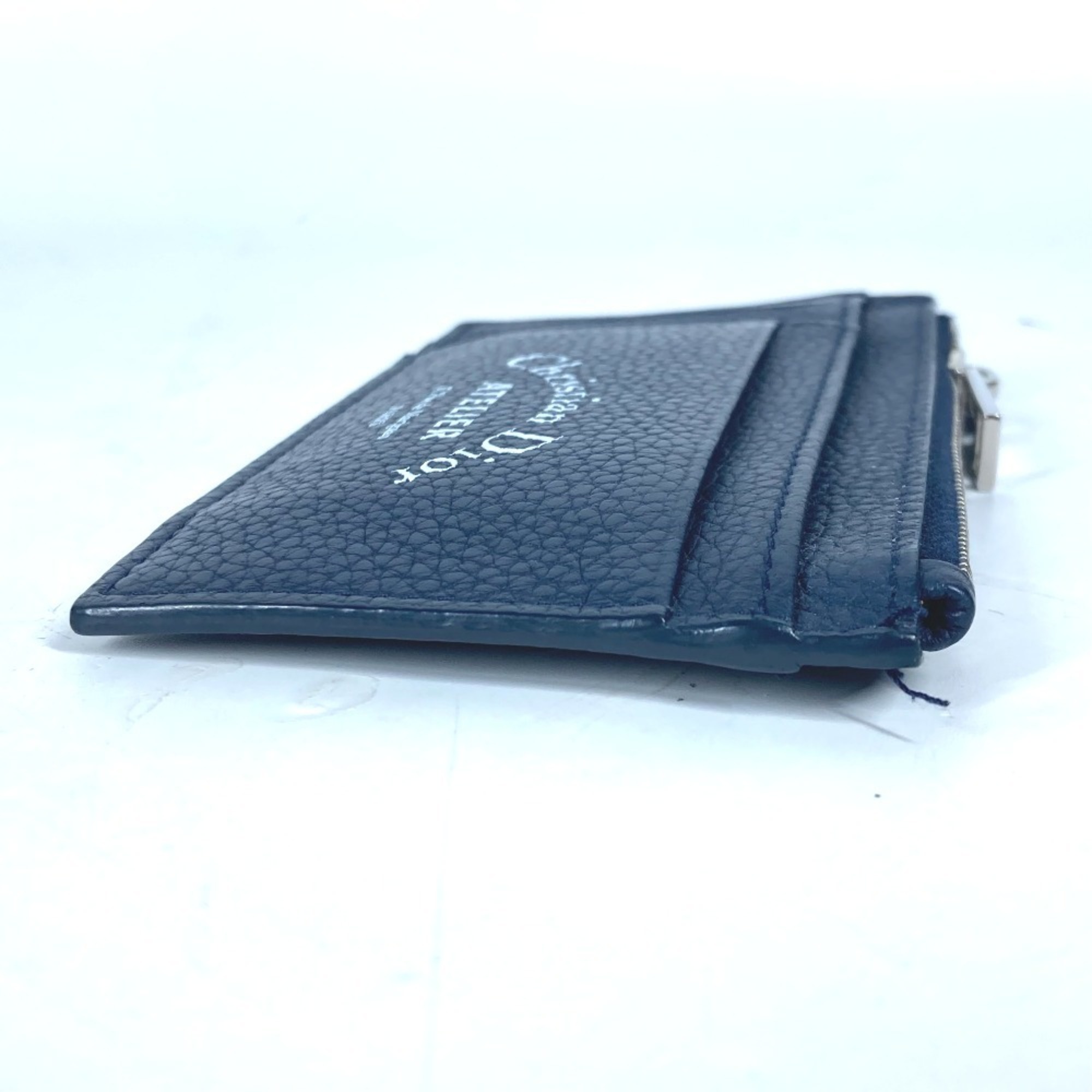 Christian Dior Dior Wallet Coin Purse Bicolor Atelier Fragment Case Wallet/Coin Leather Men's Women's Navy