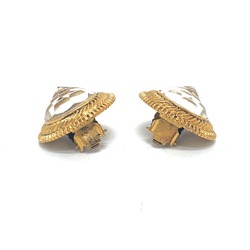 CHANEL Clear Stone Earrings Metal Women's Gold