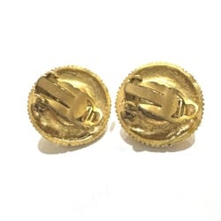 CHANEL Clear Stone Earrings Metal Women's Gold