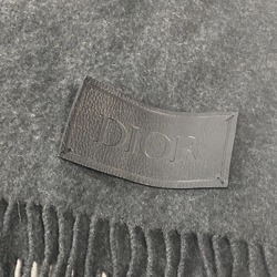 Christian Dior Dior 11C0005A0458 Leather Tag Large Scarf Blanket Cashmere Men's Women's Gray