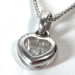 Chopard Heart Happy Diamond Necklace Chain Pendant Top K18WG Women's Silver