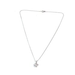 Chopard Heart Happy Diamond Necklace Chain Pendant Top K18WG Women's Silver