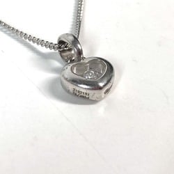 Chopard Heart Happy Diamond Necklace Chain Pendant Top K18WG Women's Silver