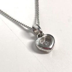 Chopard Heart Happy Diamond Necklace Chain Pendant Top K18WG Women's Silver