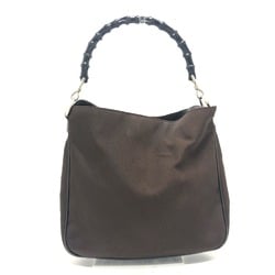 GUCCI Bamboo Bag Handbag Shoulder Canvas Women's Brown