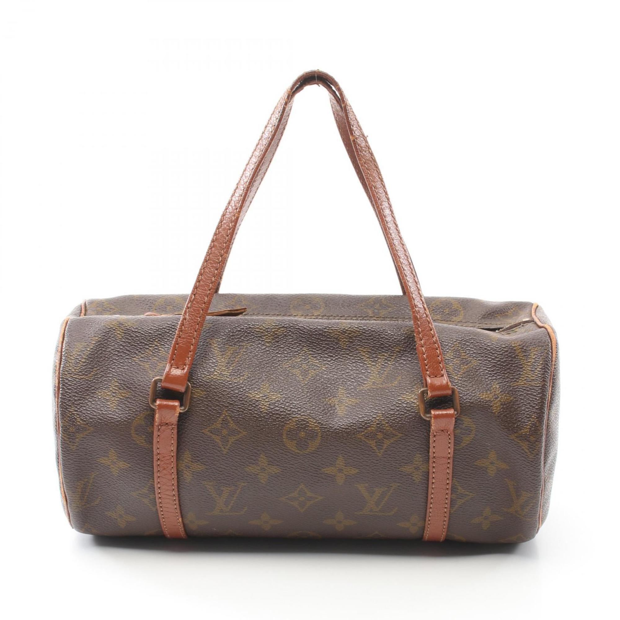 Louis Vuitton Papillon 26 Monogram Handbag Bag Coated Canvas Leather Women's Brown M51366