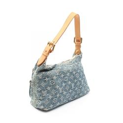 Louis Vuitton LOUIS VUITTON Baggy PM Monogram Denim Shoulder Bag Leather Women's Blue M95049