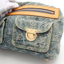 Louis Vuitton LOUIS VUITTON Baggy PM Monogram Denim Shoulder Bag Leather Women's Blue M95049