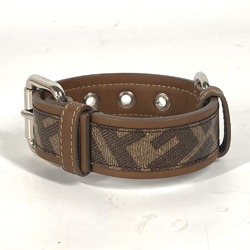 FENDI 8AC016 Zucca Dog Collar for Dogs, Pets, Doggies, Leather, Men's, Women's, Brown