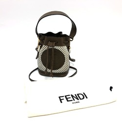 FENDI 8BS010 FF Mon Tresor Bag Shoulder Handbag Leather Women's Brown