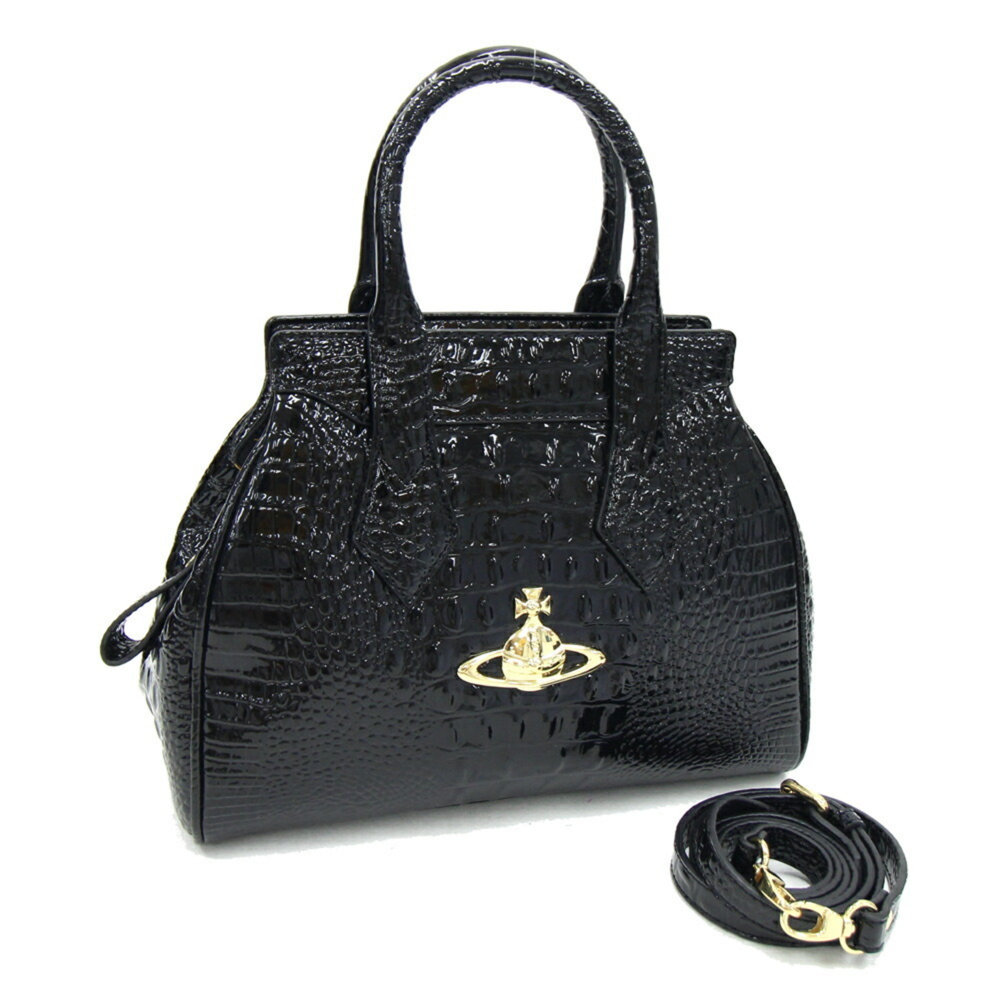 Vivienne Westwood Handbag 6604V Black Eco Leather Women's