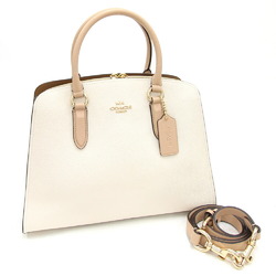 Coach Handbag Channing Carryall 76089 Ivory White Beige Leather Shoulder Bag Bicolor Women's COACH