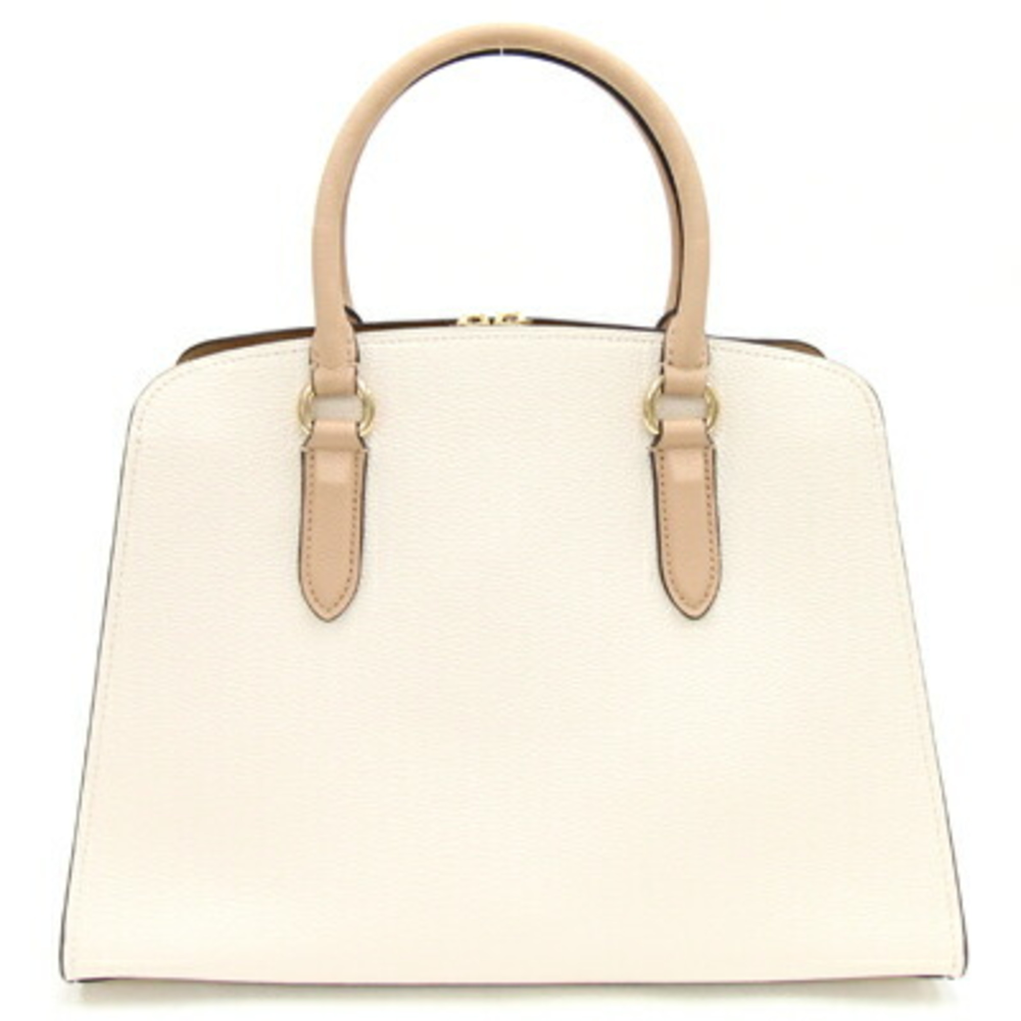 Coach Handbag Channing Carryall 76089 Ivory White Beige Leather Shoulder Bag Bicolor Women's COACH